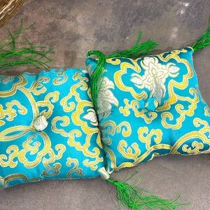 Two small Tibetan handmade pillows